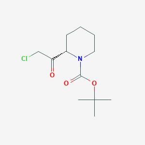molecular formula C12H20ClNO3 B12446012 tert-butyl (2S)-2-(2-chloroacetyl)piperidine-1-carboxylate 