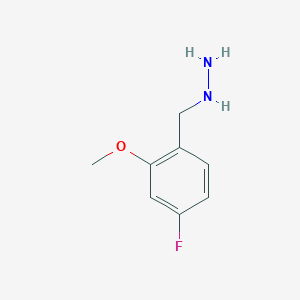molecular formula C8H11FN2O B12446019 [(4-Fluoro-2-methoxyphenyl)methyl]hydrazine 