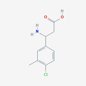 molecular formula C10H12ClNO2 B12446079 3-Amino-3-(4-chloro-3-methylphenyl)propanoic acid CAS No. 887594-50-5