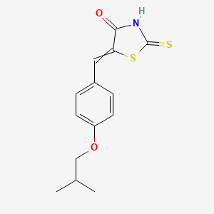 molecular formula C14H15NO2S2 B12446107 (5E)-5-{[4-(2-methylpropoxy)phenyl]methylidene}-2-sulfanyl-1,3-thiazol-4-one 