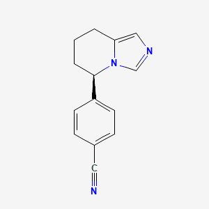 molecular formula C14H13N3 B1244612 4-[(5r)-5,6,7,8-Tetrahydroimidazo[1,5-A]pyridin-5-Yl]benzonitrile 