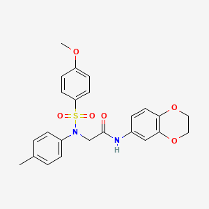 molecular formula C24H24N2O6S B12446171 N-(2,3-dihydro-1,4-benzodioxin-6-yl)-N~2~-[(4-methoxyphenyl)sulfonyl]-N~2~-(4-methylphenyl)glycinamide 