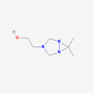 molecular formula C7H15N3O B124462 1,3,5-Triazabicyclo[3.1.0]hexane-3-ethanol,6,6-dimethyl-(9CI) CAS No. 145839-67-4