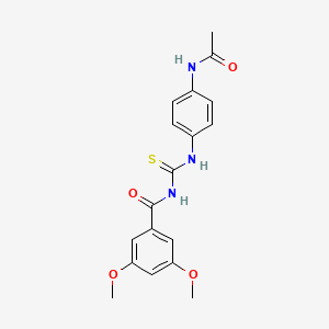 molecular formula C18H19N3O4S B12446214 N-{[4-(acetylamino)phenyl]carbamothioyl}-3,5-dimethoxybenzamide 