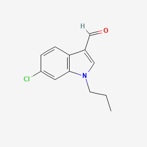 molecular formula C12H12ClNO B12446236 6-Chloro-1-propyl-1H-indole-3-carbaldehyde 