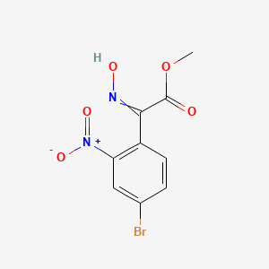 molecular formula C9H7BrN2O5 B12446239 Methyl 2-(4-bromo-2-nitrophenyl)-2-hydroxyiminoacetate 