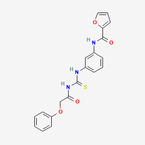 molecular formula C20H17N3O4S B12446253 N-(3-{[(phenoxyacetyl)carbamothioyl]amino}phenyl)furan-2-carboxamide 