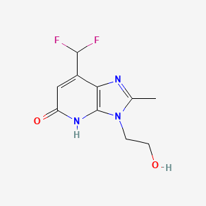 molecular formula C10H11F2N3O2 B12446259 7-Difluoromethyl-3-(2-hydroxyethyl)-2-methyl-3H-imidazo-[4,5-b]-pyridin-5(4H)-one 