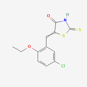 molecular formula C12H10ClNO2S2 B12446261 5-[(5-Chloro-2-ethoxyphenyl)methylidene]-2-sulfanylidene-1,3-thiazolidin-4-one 