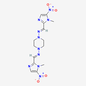 molecular formula C14H18N10O4 B1244627 1,4-Bis[(1-methyl-5-nitro-1H-imidazol-2-yl)methyleneamino]piperazine CAS No. 54093-05-9