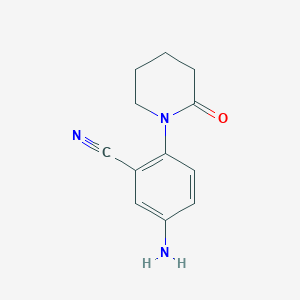 molecular formula C12H13N3O B12446270 5-Amino-2-(2-oxopiperidin-1-yl)benzonitrile 