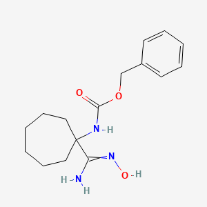 molecular formula C16H23N3O3 B12446278 benzyl N-[1-(N'-hydroxycarbamimidoyl)cycloheptyl]carbamate 