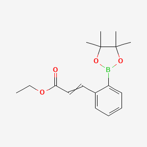 molecular formula C17H23BO4 B12446328 Ethyl (2E)-3-[2-(4,4,5,5-tetramethyl-1,3,2-dioxaborolan-2-yl)phenyl]prop-2-enoate 