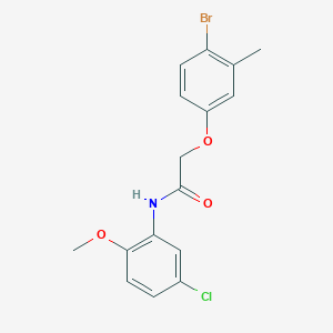 molecular formula C16H15BrClNO3 B12446337 2-(4-bromo-3-methylphenoxy)-N-(5-chloro-2-methoxyphenyl)acetamide 