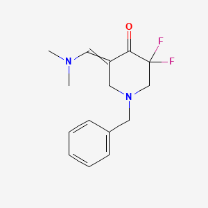 molecular formula C15H18F2N2O B12446351 1-Benzyl-5-(dimethylaminomethylidene)-3,3-difluoropiperidin-4-one 
