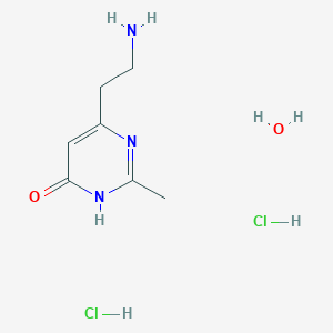 molecular formula C7H15Cl2N3O2 B12446360 6-(2-Aminoethyl)-2-methyl-4-pyrimidinol dihydrochloride hydrate 