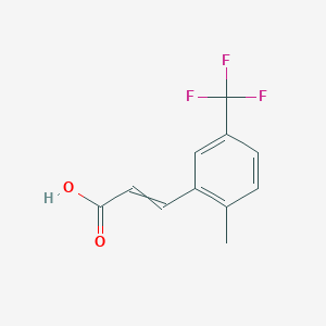 molecular formula C11H9F3O2 B12446378 (2E)-3-[2-methyl-5-(trifluoromethyl)phenyl]prop-2-enoic acid 