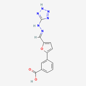 3-[5-[(E)-(1H-tetrazol-5-ylhydrazono)methyl]-2-furyl]benzoic acid