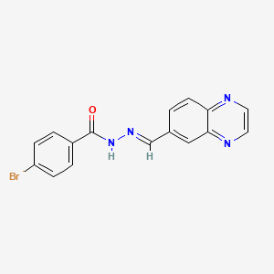 4-bromo-N'-[(E)-quinoxalin-6-ylmethylidene]benzohydrazide