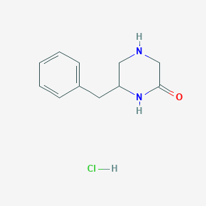 molecular formula C11H15ClN2O B12446427 6-benzylpiperazin-2-one HCl 
