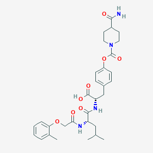 (2S)-3-[4-(4-carbamoylpiperidine-1-carbonyl)oxyphenyl]-2-[[(2S)-4-methyl-2-[[2-(2-methylphenoxy)acetyl]amino]pentanoyl]amino]propanoic acid