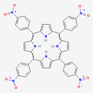 molecular formula C44H28N8O8 B12446491 5,10,15,20-Tetrakis(4-nitrophenyl)-21,22,23,24-tetrahydroporphyrin 