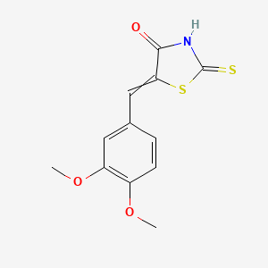 molecular formula C12H11NO3S2 B12446513 (5E)-5-[(3,4-dimethoxyphenyl)methylidene]-2-sulfanyl-1,3-thiazol-4-one 
