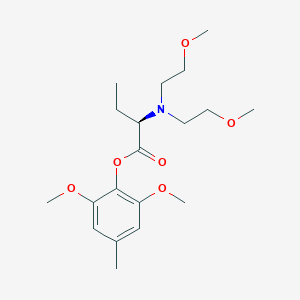 molecular formula C19H31NO6 B1244654 Butanoic acid, 2-[bis(2-methoxyethyl)amino]-, 2,6-dimethoxy-4-methylphenyl ester, (2R)- CAS No. 256456-73-2