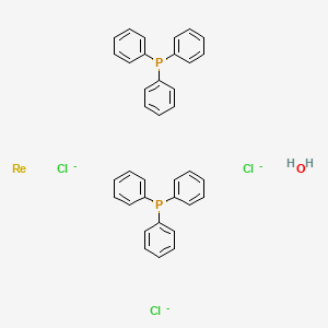 molecular formula C36H32Cl3OP2Re-3 B12446552 Rhenium;triphenylphosphane;trichloride;hydrate 