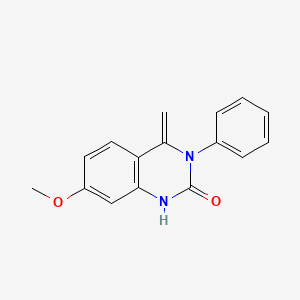 molecular formula C16H14N2O2 B12446592 7-methoxy-4-methylidene-3-phenyl-1H-quinazolin-2-one 
