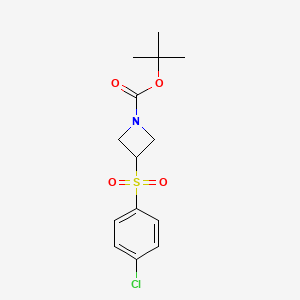 molecular formula C14H18ClNO4S B12446609 3-(4-Chloro-benzenesulfonyl)-azetidine-1-carboxylic acid tert-butyl ester CAS No. 887593-63-7