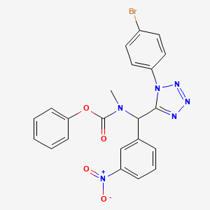 molecular formula C22H17BrN6O4 B12446647 phenyl {[1-(4-bromophenyl)-1H-tetrazol-5-yl](3-nitrophenyl)methyl}methylcarbamate 