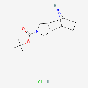 molecular formula C13H23ClN2O2 B12446676 Tert-butyl 4,10-diazatricyclo[5.2.1.02,6]decane-4-carboxylate;hydrochloride 