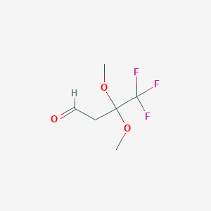 molecular formula C6H9F3O3 B12446691 3,3-Dimethoxy-4,4,4-trifluorobutan-1-one 