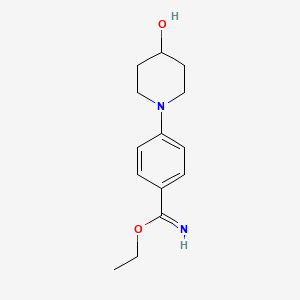 molecular formula C14H20N2O2 B12446699 4-(4-Hydroxy-piperidin-1-YL)-benzimidic acid ethyl ester CAS No. 887578-03-2