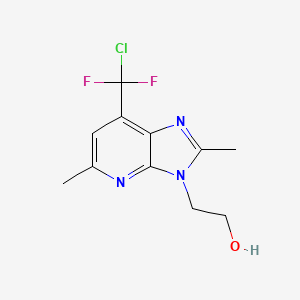 molecular formula C11H12ClF2N3O B12446708 2-(7-Chlorodifluoromethyl-2,5-dimethyl-3H-imidazo-[4,5-b]-pyridin-3-yl)ethanol 