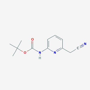 molecular formula C12H15N3O2 B12446768 Tert-butyl 6-(cyanomethyl)pyridin-2-ylcarbamate 