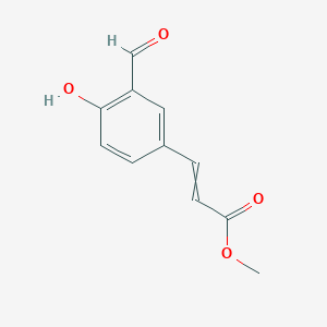 molecular formula C11H10O4 B12446837 Methyl (2E)-3-(3-formyl-4-hydroxyphenyl)prop-2-enoate 
