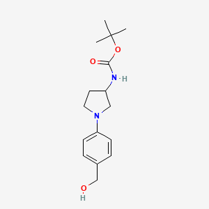 molecular formula C16H24N2O3 B12446880 tert-Butyl (1-(4-(hydroxymethyl)phenyl)pyrrolidin-3-yl)carbamate 