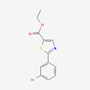 molecular formula C12H10BrNO2S B12446895 2-(3-Bromo-phenyl)-thiazole-5-carboxylic acid ethyl ester 