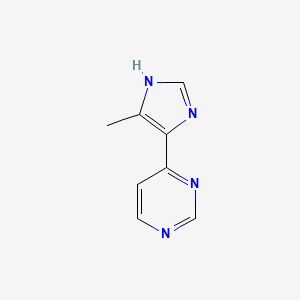 molecular formula C8H8N4 B12446904 4-(5-methyl-1H-imidazol-4-yl)pyrimidine 