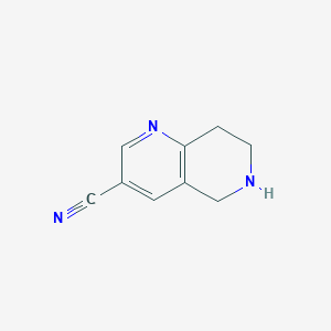 molecular formula C9H9N3 B12446923 5,6,7,8-Tetrahydro-1,6-naphthyridine-3-carbonitrile 