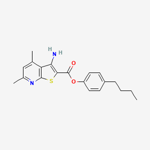 molecular formula C20H22N2O2S B12446949 4-Butylphenyl 3-amino-4,6-dimethylthieno[2,3-b]pyridine-2-carboxylate 