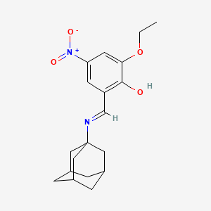 molecular formula C19H24N2O4 B12446963 2-ethoxy-4-nitro-6-[(E)-(tricyclo[3.3.1.1~3,7~]dec-1-ylimino)methyl]phenol 