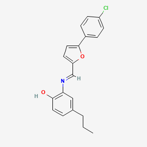 molecular formula C20H18ClNO2 B12446971 2-({(E)-[5-(4-chlorophenyl)furan-2-yl]methylidene}amino)-4-propylphenol 
