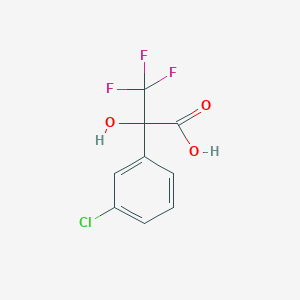 molecular formula C9H6ClF3O3 B12446975 2-(3-Chlorophenyl)-3,3,3-trifluoro-2-hydroxypropionic acid 