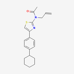 molecular formula C20H24N2OS B12446994 N-[4-(4-cyclohexylphenyl)-1,3-thiazol-2-yl]-N-(prop-2-en-1-yl)acetamide 