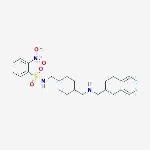 molecular formula C25H33N3O4S B1244706 Rel-2-nitro-N-(((1r,4r)-4-((((1,2,3,4-tetrahydronaphthalen-2-yl)methyl)amino)methyl)cyClohexyl)methyl)benzenesulfonamide 
