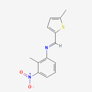 molecular formula C13H12N2O2S B12447074 2-methyl-N-[(E)-(5-methylthiophen-2-yl)methylidene]-3-nitroaniline 