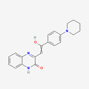molecular formula C21H21N3O2 B12447100 3-{2-hydroxy-2-[4-(piperidin-1-yl)phenyl]ethenyl}-1H-quinoxalin-2-one 